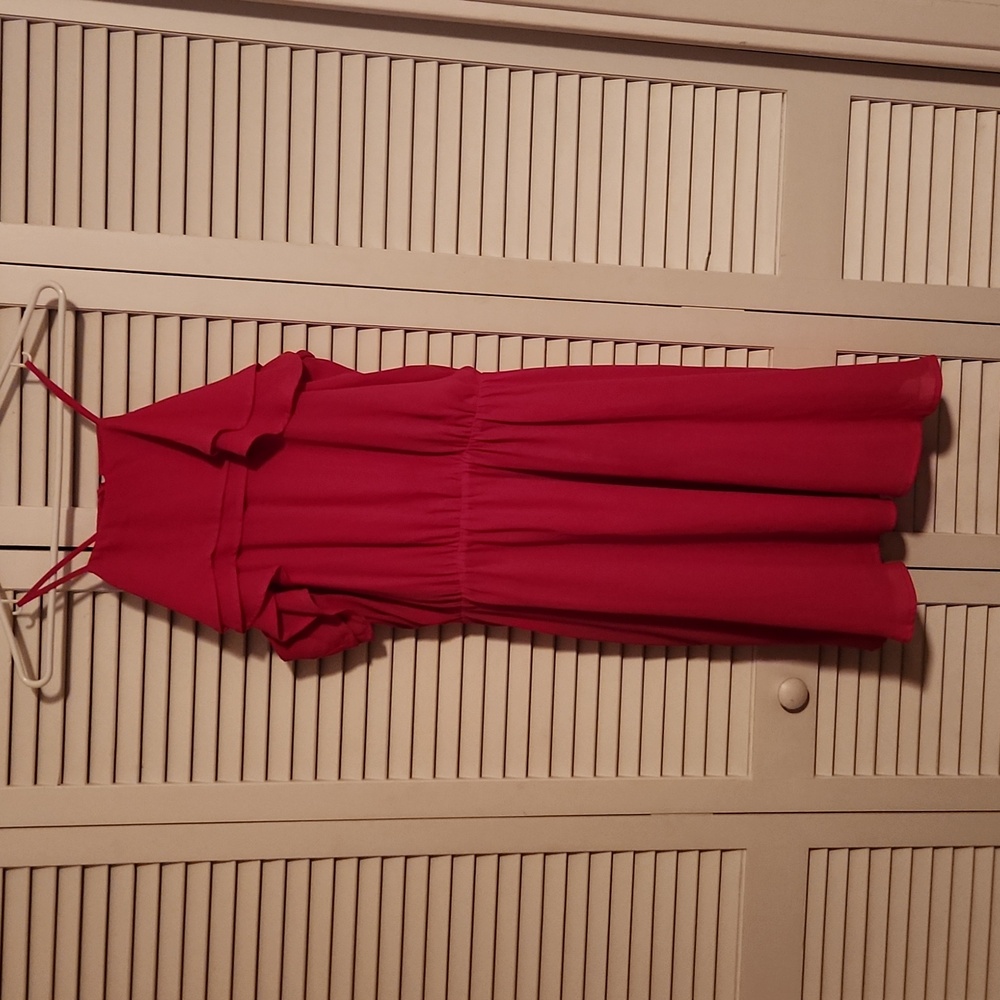 Hot pink spaghetti strap dress